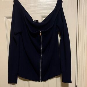 Soho Navy Off-Shoulder Sweater